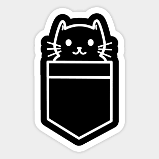 Cute cat in a pocket is so kawaii Sticker